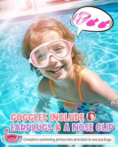 ORCHID M® 2 Pack Swimming Goggles for Child, Wide Vision Anti-fog UV Protection and Waterproof Pool,No Leaking Swim Glasses for Men Women Kids for Kids Boys Girls 3-15