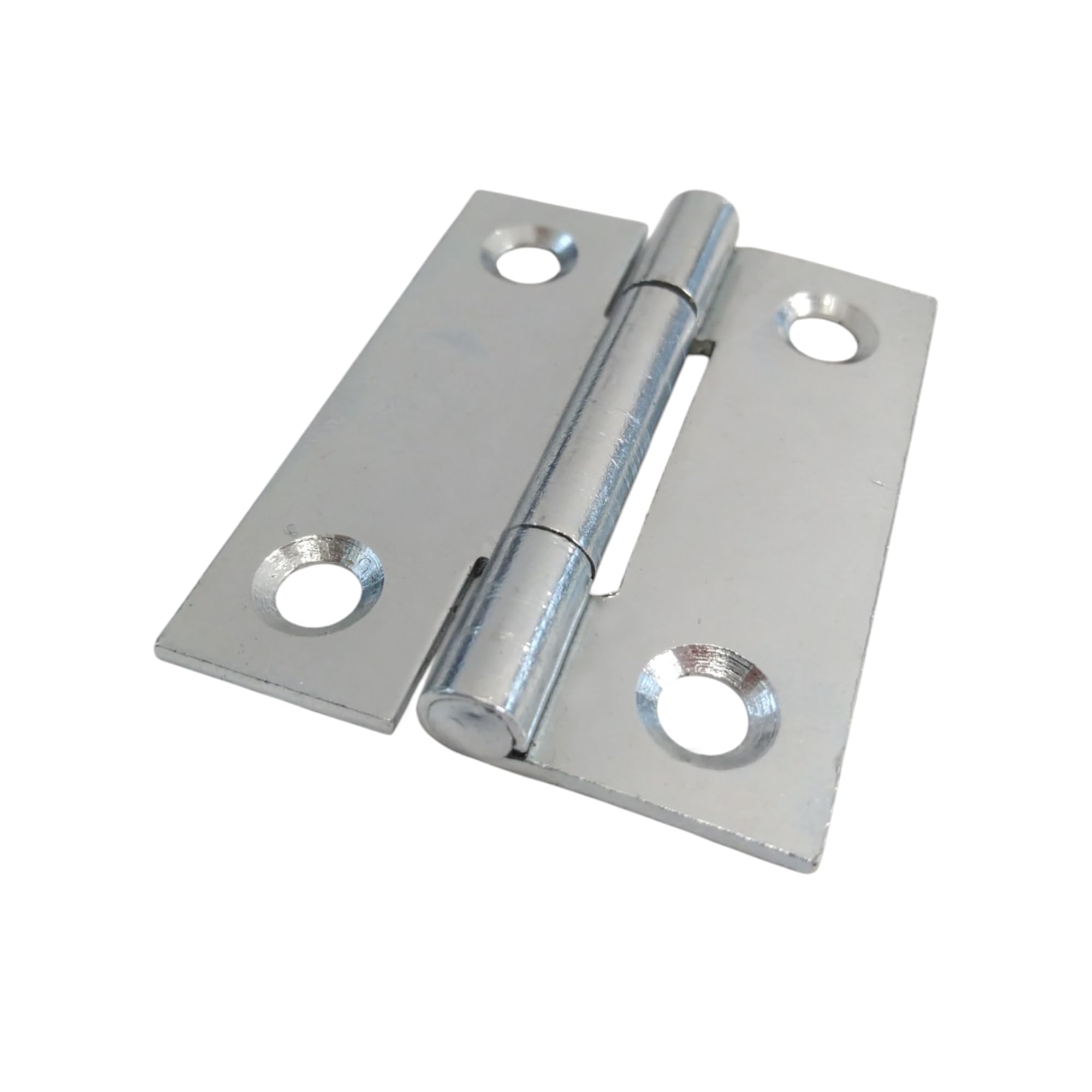 Merriway BH03799 (2 Pcs) 38mm (1.1/2 inch) Bright Zinc Plated Steel Narrow Utility Hinge - Pack of 2 Pieces