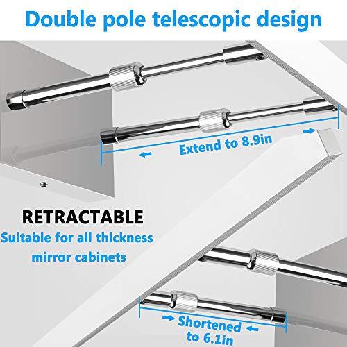 LEDMO Modern LED Bathroom Vanity Lights Retractable Cool White 6000K