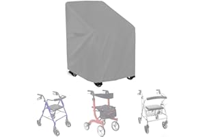 Waterproof Rollator Walker Cover for Seniors – 66 x 72 x 90 cm Outdoor Folding Walker Protective Cover, Elastic Hem & Adjusta