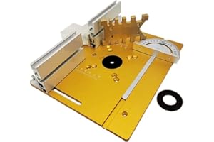 Upgrade Aluminium Router Table Insert Plate W/Miter Gauge and Tenon Gauge and Fence for WorkBenches Wood Router TrimmerB
