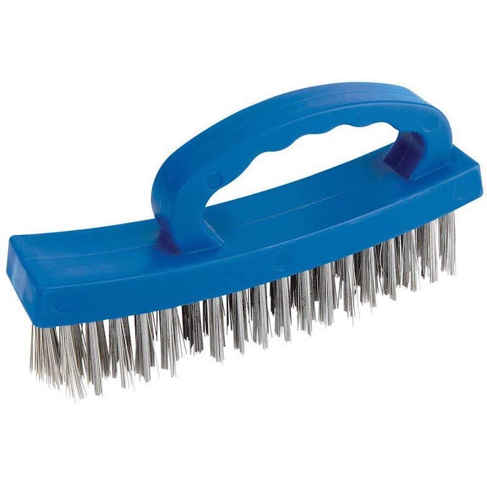 Draper 4 Row Wire Scratch Brush | 160mm Rust Removal Tool | D-Handle | Paint Removal | Cleaning Hand Tools | 31077