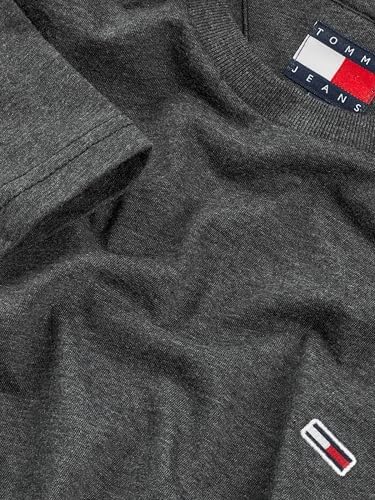 Tommy Jeans TJM Xslim Jasper Htr tee Ext Dm0dm20363 S/S T-Shirt, Preto (Preto Htr), M Masculino