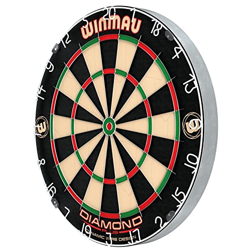 Winmau Diamond Plus Dartscheibe – PDC Turnier Steeldartscheibe, Ultra-Dünnes Drahtsystem, Hochdichte Sisal | Erhältlich als Dartboard, Surround-Set oder Dartschrank-Set mit Steeldarts
