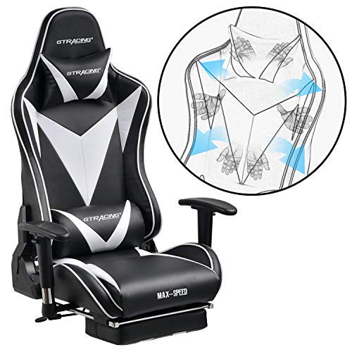 GTRACING Gaming Desk Chair with Footrest Ergonomic Racing High Back
