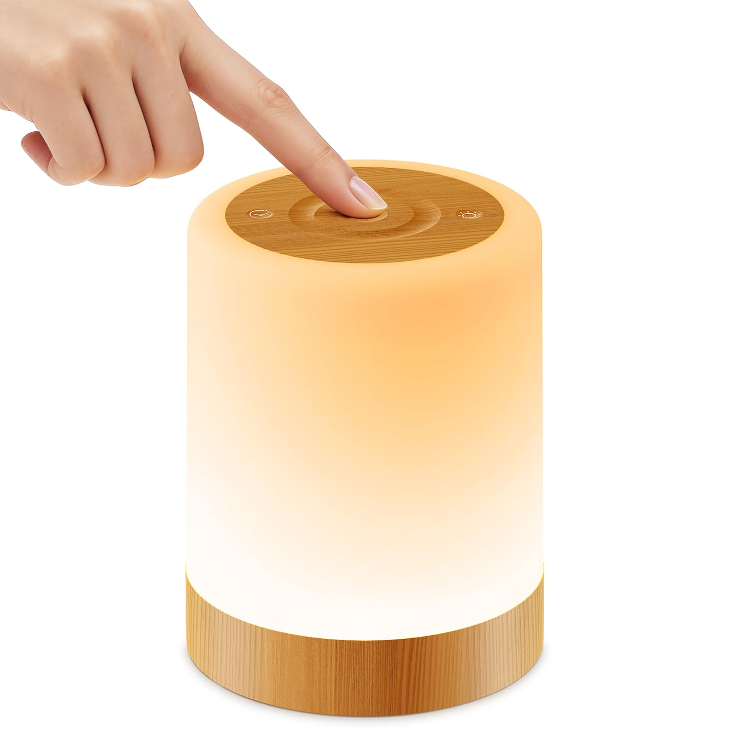 Auxmir Night Light, 3000mAh Rechargeable Baby Table Lamp, Smart Dimmable Touch Control LED Bedside Lamp with RGB Color Changing & 5 Modes, Portable Night Light for Kids, Bedroom, Living Room, Camping — image 1