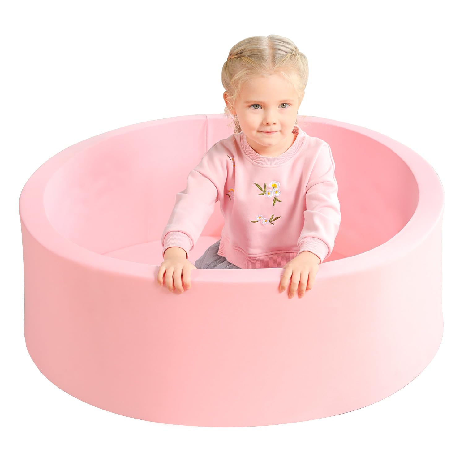 Photo 1 of TRENDBOX Memory Foam Sponge Indoor Round Ball Pit (NO Balls) for Toddler Children (Light Pink)