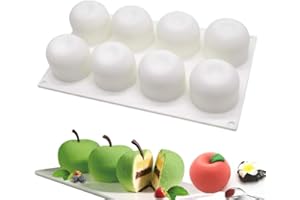 FOUR-C Silicone Mold for Baking 7-inch Heart Upgraded Edition Mold Chocolate Mousse Cake Dessert Molds (8cup-Apple)