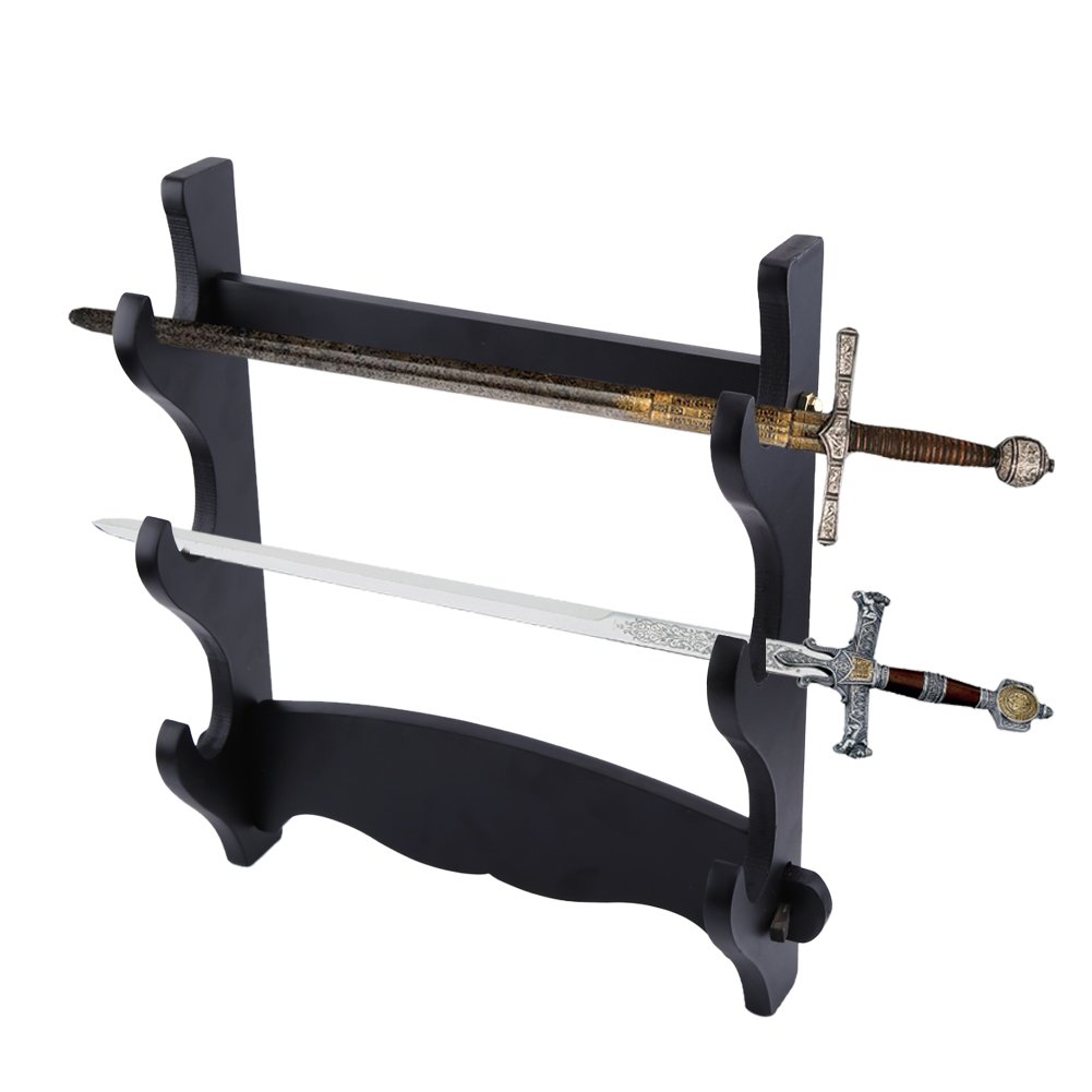 3 Tier Wall Mount Sword Holder, Samurai Sword Katana Holder Hanger Bracket Display Parts Wall Mounted