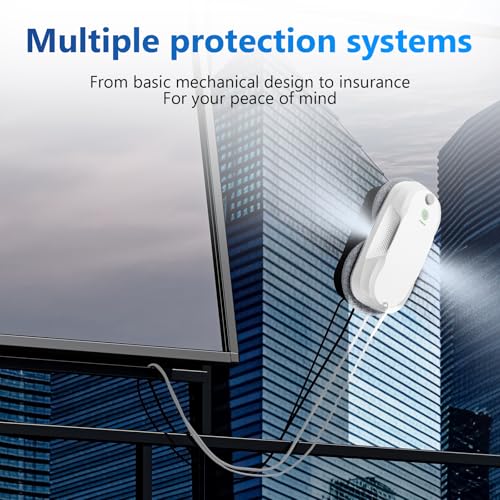 Tosima W5 Window Cleaning Robot, Dual Direction Auto-Spray Smart Window Cleaner with Triple Safety System, Smart Navigation, Remote Control, for All Smooth Surfaces, with 8 Rags, White Robotic Vacuums