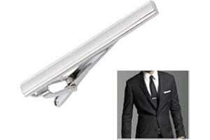 ERIOCTRY Men's Tie Clip Stainless Steel Metal Simple Necktie Tie Bar Clasp Clip Clamp Pins Sliver Color For Men Business&Party Wedding Best Gift