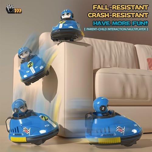 Beauenty 2 Pack Remote Control Battle Bumper Car for Toddlers, Radio Control Toys Music Catapult Robot Popping Up Family Interaction RC Battle Game for 6+Kids