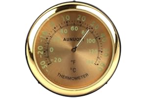 BERFI LIFE Round Car Thermometer, 38mm Car Thermometer Universal Luminous Temperature Gauge Vehicle Dashboard Decoration Ornament for Air Conditioner Vent