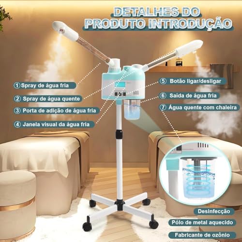 110V, Vapor Ozonizado Duozone, Vaporizador Facial, Senhora Vapor Ozônio Rosto Pulverizador Vaporizador, Máquina Spa Vaporizadora