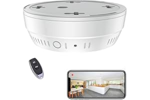 Lizvie Smoke Detector Hidden Camera, 10000mAh 24/7 Loop Surveillance, 1080P HD Night Vision with Remote Control Indoor Spy Ca