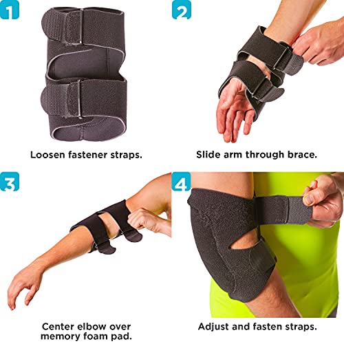 BraceAbility Bursitis Elbow Pad Brace Compression Arm Sleeve Wrap