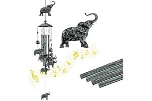 GALLIA Elephant Wind Chimes for Women Elephant Gift, Copper Windchimes Outdoor Decoration, Outside Garden Yard Hanging Wind Chimes Christmas Birthday Gifts for Women Mom Grandma Girlfriend