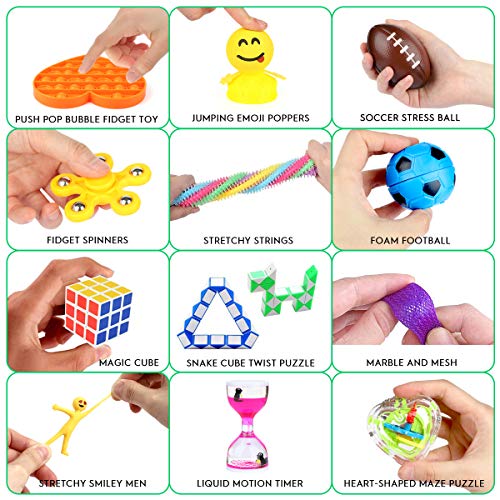 Fidget Toys Set 28 Pack, Sensory Fidget Toys for Adults and Kids, Stress Relief and Anti-Anxiety Toys Gift Perfect for ADHD ADD Anxiety Autism with Infinity Cube, Fidget Spinner