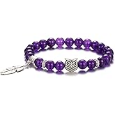 Softones 8mm Beads Owl Bracelets for Women Handmade Natural Stone Owl Gifts for Women Crystals Bracelet for Women Men Spiritual Energy Bracelet