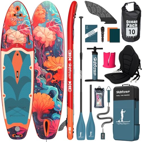 H2OSUP Stand Up Paddling Board, 15 cm Thick Inflatable SUP Board, with Backpack, Durable Paddle Board Accessories