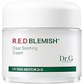 Dr. G R.E.D. Blemish Clear Soothing Cream - Calming Korean Moisturizer for Redness - Soothes Acne & Irritation - With Centella Asiatica - Long-Lasting Hydration - 2.36 fl oz