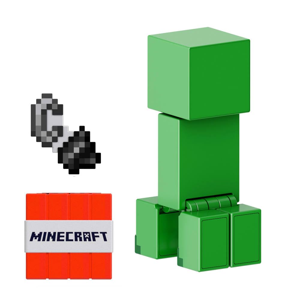 Mattel Minecraft Action Figure & Accessories 2-Pack with Creeper in 3.25-inch Scale, Collectible Toy Set