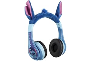 eKids Disney Stitch Bluetooth Headphones, Wireless Headphones with Microphone Includes Aux Cord, Volume Reduced Kids Foldable Earphones for School, Home, or Travel, Ideal for Stitch Halloween Costume