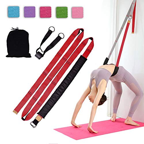Dance Lower Waist Training, Back Bend Assist Trainer-to Improve Back and Waist Flexibility, Flexibility Stretching Leg Stretcher Strap for Yoga, Ballet, Dancing, Gymnastics Cheerleading (red)