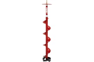 Eskimo 35400 Pistol Bit 6" Drill Adaptive Ice Auger Weighs Only 3.2 Pounds, Redrills Old Holes Easily Extremely Fast Cutting, Red