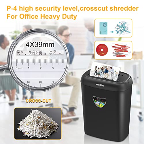 Paper Shredder, 14Sheet Cross Cut with 6.6Gallon Basket, P4 Security