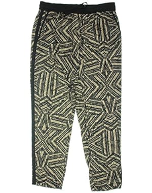 Calvin Klein Womens Printed Tapered Leg Casual Pants Black L