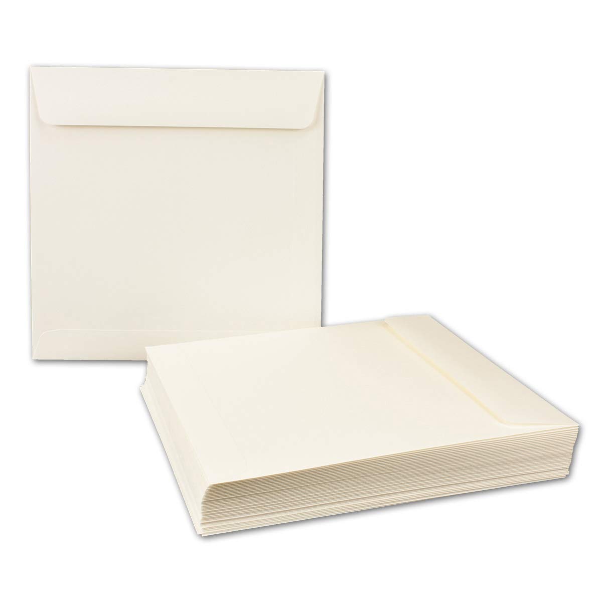 Envelopes Square White Opal (19 x 19 cm, 120 g/m²/Naßklebung/Flat/Series Cover o.p.a.l Quadratisch Opal-Weiß