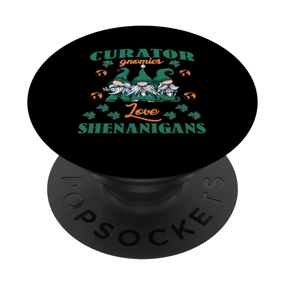 Curator Gnomies Love Shenanigans St. Patrick's Day Costume PopSockets Swappable PopGrip