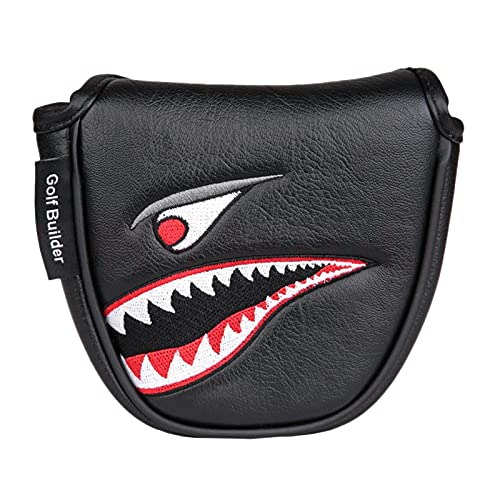 Haudang 1Pc PU Leather with Embroidery Magnet Mallet Putter Head Cover Club Putter Headcovers