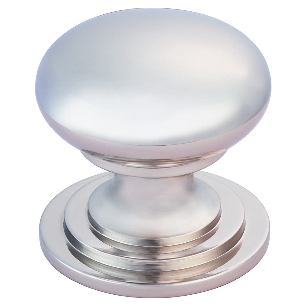 Carlisle Brass Victorian Cabinet Knob 50 mm – Solid Brass Kitchen Cupboard Handles with Polished Nickel Finish - Suitable as Cupboard Handles, Drawer Knobs, Wardrobe & Door Grip