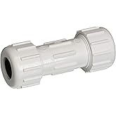 NDS CPC-0500 PVC Compression Coupling, Pipe Connection, IPS Coupling, Compression Fitting, 1/2-Inch IPS UC, White