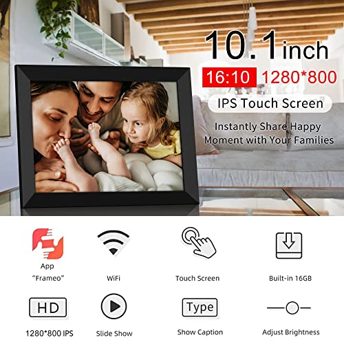 Frameo Digital Picture Frame, 10.1" Smart WiFi Digital Photo Frame with
