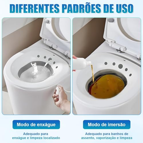 Bacia Bidê Portátil para Banho de Assento, Bacia Feminina Dobrável, Assento no Vaso Sanitário, Banheira para Assento de Vaso Sanitário, Bacia Banho de Assento Adulto