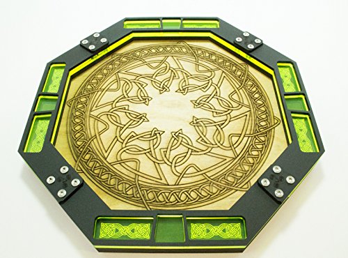 Dice Tray~Wood with Laser Etched Celtic Design ~ Lime ~ C4Labs