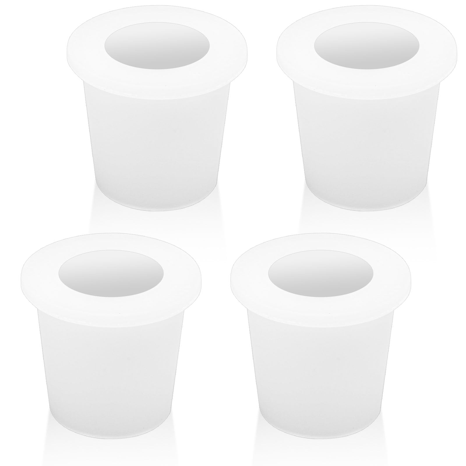 4Pcs Silicone Pool Umbrella Hole Ring Plug - Table Insert Adapter for 1.5-2.5 Inch Holes With Stabilizer Cone Wedge Sleeve (White)