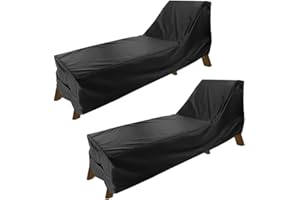 AKSIPO Patio Chaise Lounge Cover, Waterproof Sunlounger, 420D Heavy Duty, Anti-UV and Dustproof, 2Pack 82 Inch Oxford Cloth