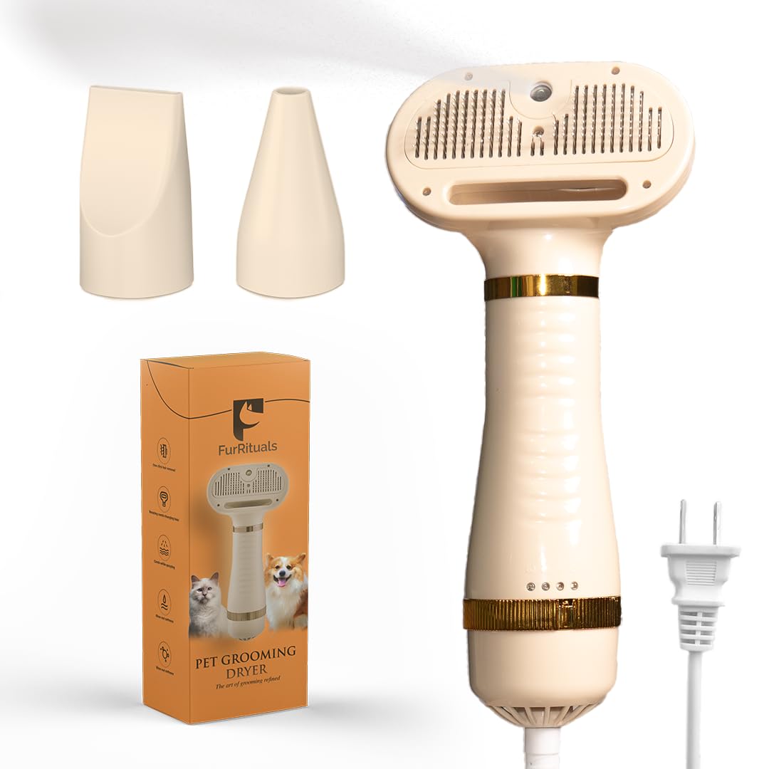 Photo 1 of Pet Steam Brush Grooming Dryer for Dogs & Cats – 3-in-1 Grooming Tool with Gentle Steam, 600W Motor, Deshedding, Drying & Fur Fluffing for All Coat Types