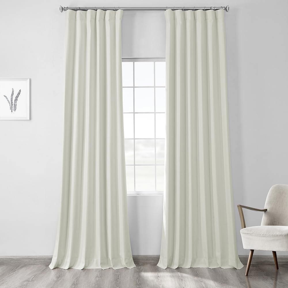 HPD Half Price Drapes Vintage Blackout Curtains for Bedroom & Living Room, Polyester Blend, Starlight Off White, 50" W x 108" L (Pack of 1)