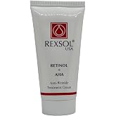 REXSOL Retinol + AHA Anti-wrinkle Treatment Cream | With pure Vitamin A and Vitamin E | Beeswax | Effectively diminishing fine lines &amp; wrinkles, age spots &amp; pigment.(60 ml / 2 fl oz)