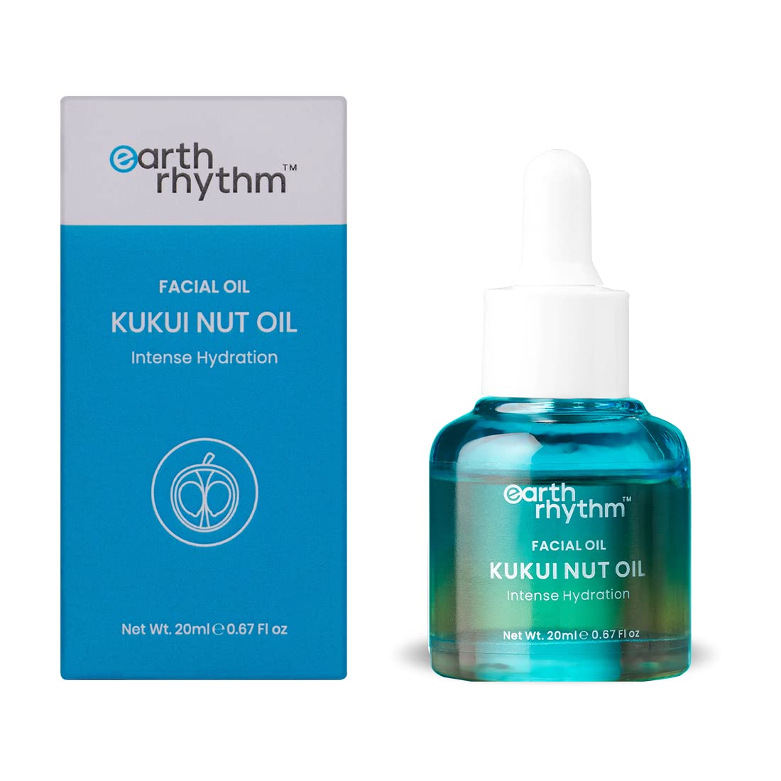 Earth Rhythm Kukui Nut Face Oil for Skin & Hair | Soothes irritated skin, Improve Hydration, Tames Frizz | Men & Women - 20ml