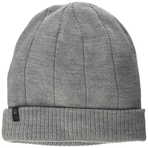 Heather Timberland Wool Hat Timberland Men's Solid Beanie With Drop Needle, Light Grey Heather