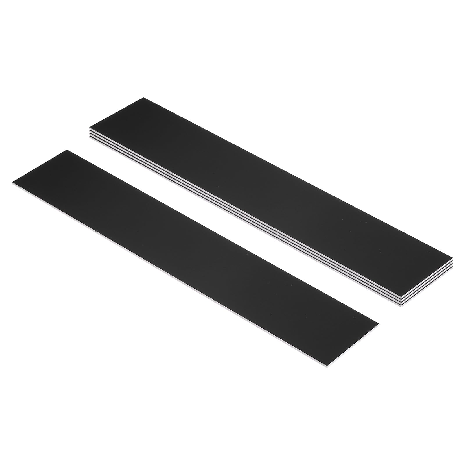 PATIKIL 10x2inch Blank Name Plates, 5Pcs Custom Engraved Name Plate Rectangle Laser Engraving Blanks for Personalized Office Desk DIY Painting Supplies, Black, White