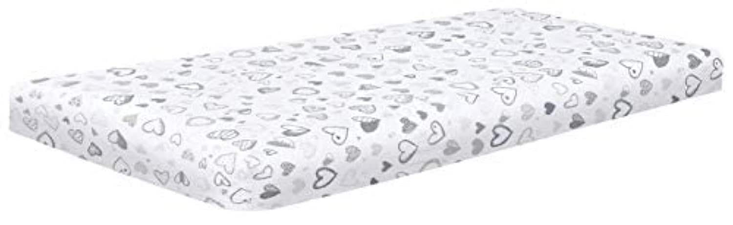 DTEX HOMES 2 x Cot Bed Sheets Super Soft Breathable Polycotton Fitted Sheet 140 x 70 cm (Hearts)