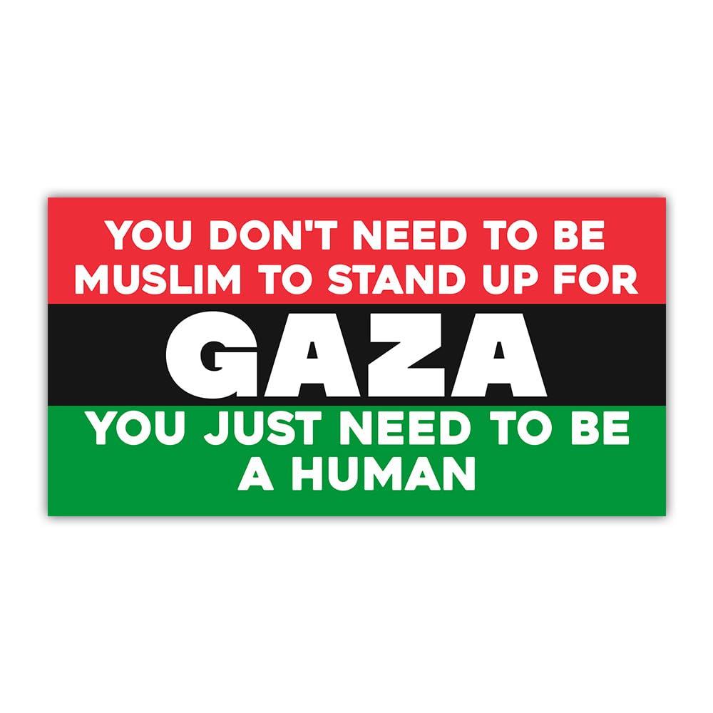 Photo 1 of BAVAHA You Don't Need to Be Muslim to Stand Up for Gaza Sticker Stand with Palestine Bumper Sticker Support Palestine Sticker Free Palestine Stickers Vinyl Decals for Cars Truck Windows [7.5x3.75]