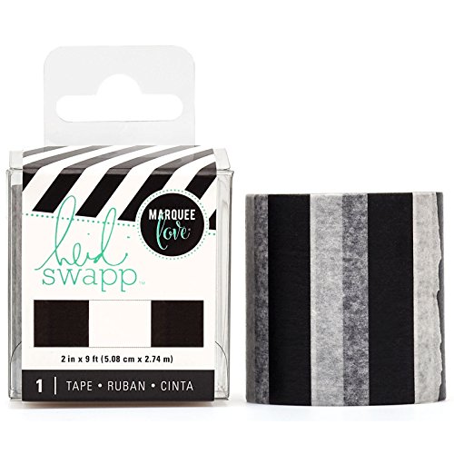 American Crafts 312880 Heidi Swapp Lightbox Black & White Stripe 2 Inch 3 Yards Tape